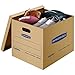 Bankers Box Medium Classic Moving Box 10 Pack, Reinforced Handles, Tape-Free Assembly, Box with Lid, 19-in x 14.5-in x 15.5-in (7717205)