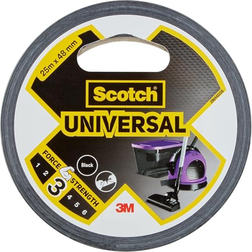 Scotch Universal Black Canvas Repair Tape - 1 Roll, 25 m x 48 mm - Indoor Use, Strong Adhesive, Strong and Waterproof