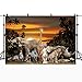 Riyidecor Jungle Safari Backdrop African Wild Tropical Animal Summer Sunset Scenic Photography 7x5 Feet Backgrounds Photo Party Celebration Decor Photo Shoot Props Vinyl Cloth