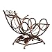 Antique Rocking Chair Design Bronze Tone 3 Bottle Tabletop Wine Rack Display Organizer Holder Stand