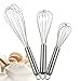 CHICHIC 3Pcs 8 Inch, 10 Inch, 12 Inch Stainless Steel Whisk Kitchen Whisk Set Kitchen Whip Kitchen Utensils Wire Whisk Balloon Whisk Set for Blending, Whisking, Beating and Stirring primary