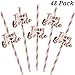 48 Pieces Rose Gold Hen Party Paper Straws with Team Bride Flags Team Bride Straws Hen Party Straws Rose Gold Straw Bridal Shower Paper Straws Bachelorette Accessories Bridal Party Tableware