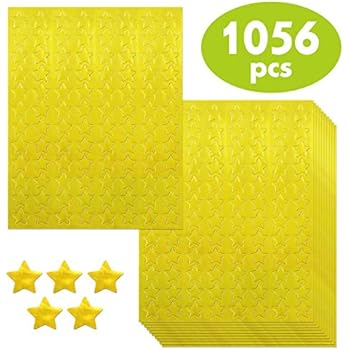 1056 PCS Metallic Gold Star Shaped Foil Labels Stickers (Each Measures 3/8