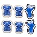 PAMASE Knee Elbow Wrist Protective Pads for Kids - Sports Safety Pads Set for Rollerblade, Cycling, Skateboard- Blue M