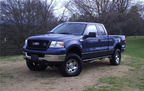 N-FAB F04100QC-6 Gloss Black Nerf Step; Bed Access Ford F150 / Lobo SuperCab 6.5' Bed 04-08