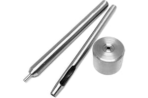 SIMAIYUN 2mm Eyelet Hole Punch Die Tool, Eyelet Setting Tool Grommet Setter (Includes Base & Ram) for Bead Cores Clothes DIY Projects Crafters（Gold）