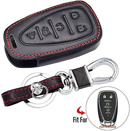 SLIODK Car Key Cover 5BTN Car Key Case For Chevrolet Cruze Malibu Equinox Sonic Traverse Camaro Smart Keyless Entry Remote Keys Cover