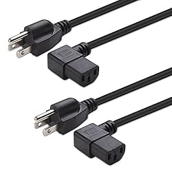 Cable Matters 2-Pack 16 AWG Right Angle Power Cord
