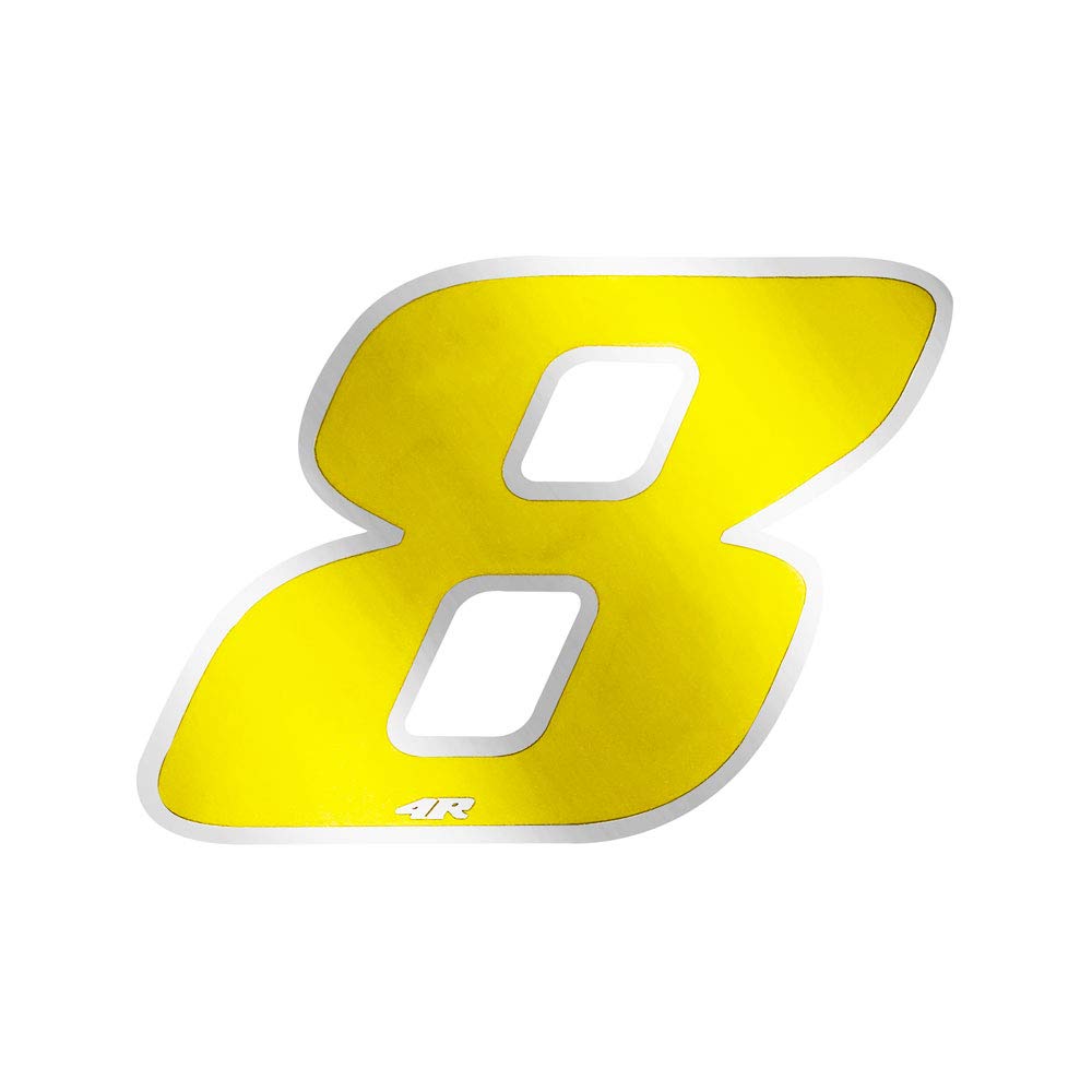 Quattroerre Racing Number 8 Anodized, Medium, yellow, 100 x 130 mm,