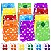 Cooraby 60 Pieces Dot Paper Bags Party Paper Bags Grocery Bags Flat Bottom Bags with 96 Pieces Stickers for Party Supplies