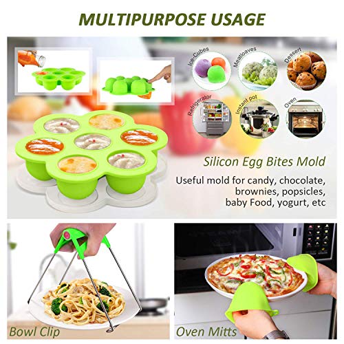 Vemico Pressure Cooker Accessories Set for Instant Pot 10 Pcs Compatible with 5,6,8Qt Pressure Cooker with Steamer Basket, Egg Rack,Egg Bites Mold,Oven Mitts,Food Tong - Thumbnail 3