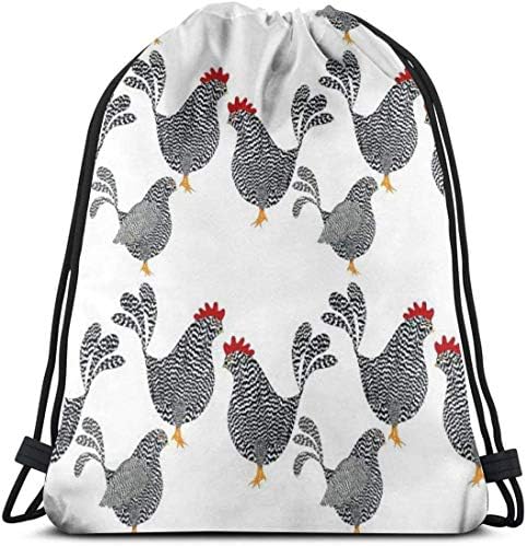 Fabric Chick Chicken Rooster Fabric Chick Chick Chickens By Fabric Chicken Wire Free Fabric Chicken Pincushion Patterns 3D Print Drawstring Backpack Rucksack Shoulder Bags Gym Bag For Adult 16.9"X14"