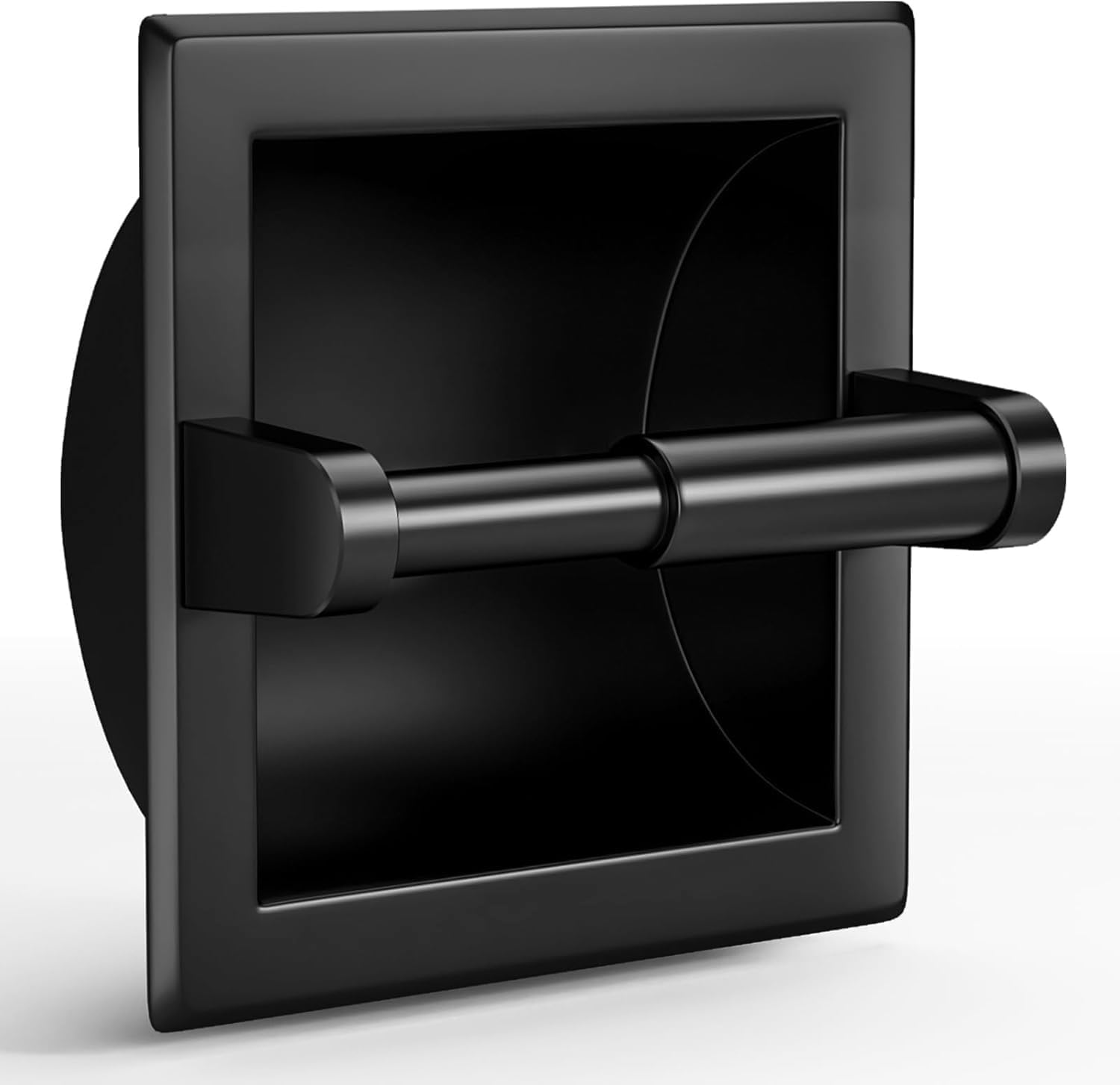 Matte Black Recessed Toilet Roll Holder, Stainless Steel Toilet Paper Holder, Into the Wall Space Saving Design for Modern Bathroom