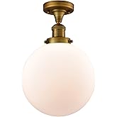 Innovations 517-1CH-BB-G201-10 X-Large Beacon 1 Light Semi-Flush Mount Part of The Franklin Restoration Collection, Brushed B