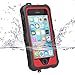 iPhone 5 5S SE Waterproof Case Compatible, ZVEproof IP68 iPhone SE 5S 5 Waterproof Shockproof Dirtproof Snowproof Screen Protector Cover for Snow Skiing Swimming (Red)