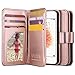 ULAK iPhone 5s Case, iPhone 5 Case, iPhone 5s/5/SE Wallet Case, Fashion PU Leather Magnet Wallet Flip Case Cover with Built-in Credit Card/ID Card Slots for 5s 5G 5 SE,Rose Gold