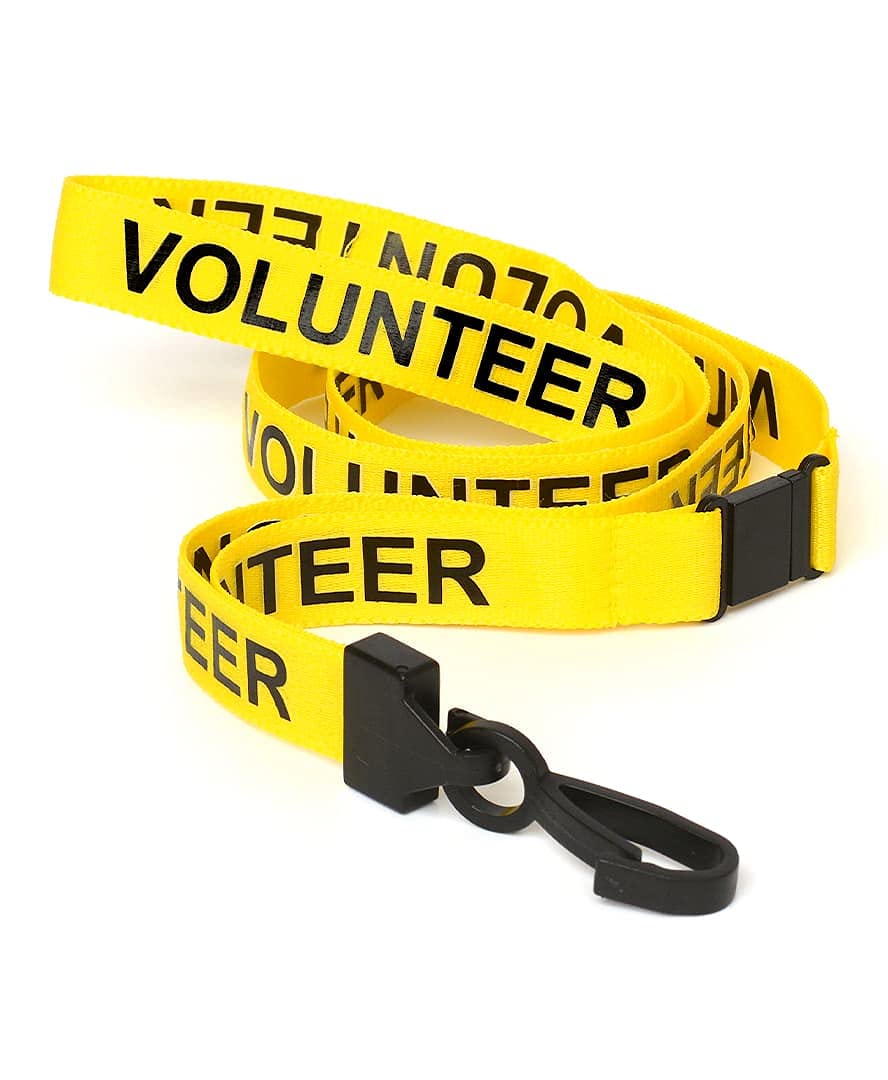 CKB Ltd Volunteer LANYARDS Breakaway Safety Lanyard Neck Strap Swivel Plastic Clip for ID Card Holder - Pull Quick Release Design (Yellow, Pack of 10)