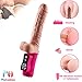 Dildo Vibrator, Waterproof Silicone G-spot Rabbit Vibrator Adults Sex Toys with 48 Vibration Patterns & 7 Telescopic Settings, Sexual Massager Smart Heating Rechargeable Vibrator for Women
