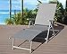Kozyard Cozy Aluminum Beach Yard Pool Folding Reclining Adjustable Chaise Lounge Chair (1 Pack, Gray)