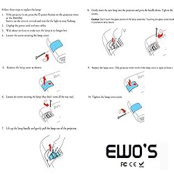 EWO'S HC8350 Replacement Lamp Bulb for EPSON