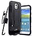 Galaxy S5 Case, Nagebee - Hybrid Hard Armor Stand with Holster Locking Belt Swivel Clip Combo Case for Samsung Galaxy S5 (Military Black)