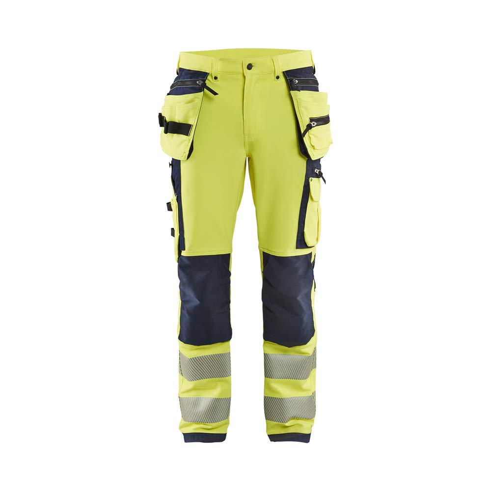 Blaklader 199716423399C52 4-Way Stretch High Visibility Trousers, Yellow/Black, Size C52