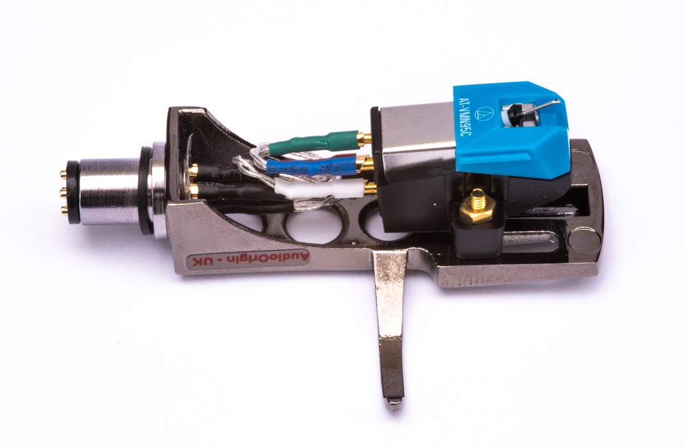 Titanium plated Headshell, mount with cartridge and stylus, needle for Technics SL D1, SL D1K, SL D2, SL D202, SL D205, SL D2K, SL D3, SL D303, SL D33, SL D3K, SL D5, MADE IN ENGLAND