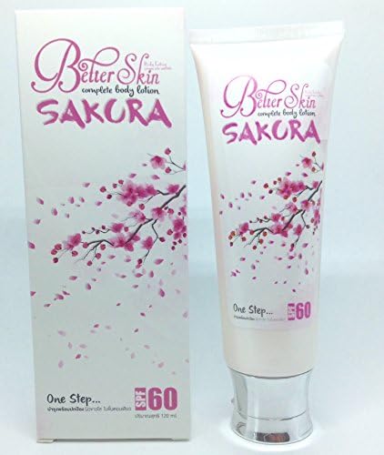 (1 x 120 ml) Better Skin SAKURA Complete Body Lotion SPF 60, Skin Whitening Nourishing and Protection by Triple W Shop
