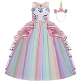 MYRISAM Unicorn Costume Princess Birthday Pageant Party Dance Performance Carnival Long Maxi Tulle Fancy Dress Up Outfits