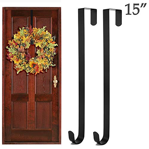 image for WISH Wreath Hanger Over-The-Door Hook for Clothing, Towels, Wreaths, B