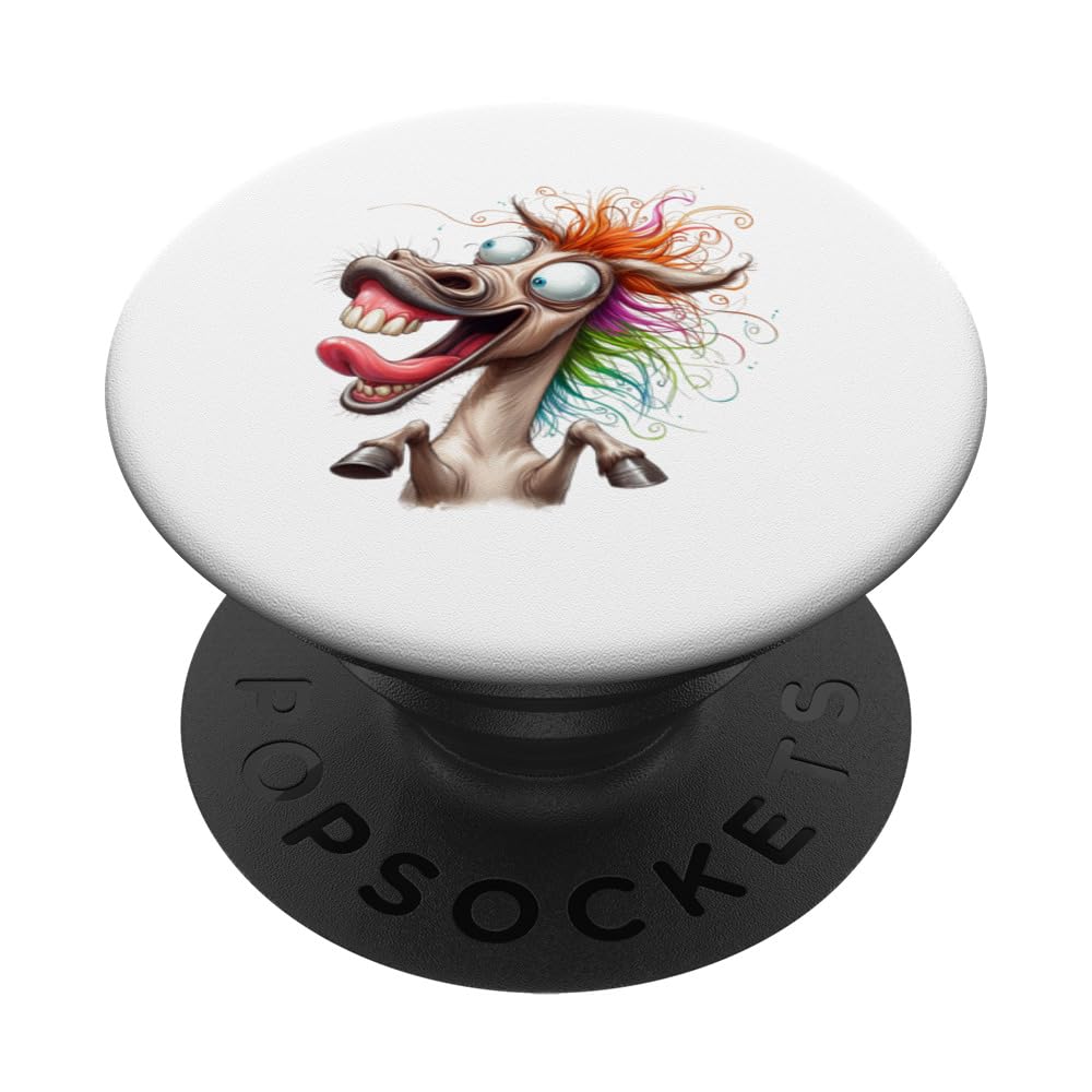 funny horses for friends and family PopSockets Swappable PopGrip
