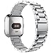 Vigoss Compatible Fitbit Versa Band Men Women, Solid Stainless Steel Fitbit Versa Bands Business Strap Replacement Metal Wristbands for Fitbit Versa SmartWatch Small Large 5.5