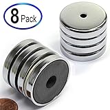 CMS Magnetics Strong Magnet Round Base | Cup Magnet w/ 15 LB Holding Power RB36 1.42" Cup Magnet - 8 ea. Cup Magnets In This Pack