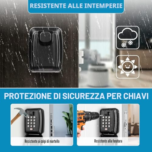 Faneam Outdoor Key Safe Combination Wall Safe Key Safe Waterproof Key Box for Garage, School, Office