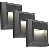 ZONK Line Voltage LED Step Lights, Outdoor Indoor Stair Lights, Waterproof IP65 Non-dimmable 4000K Natural White Lighting Dec