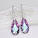 EleQueen 925 Sterling Silver CZ Teardrop Hook Dangle Earrings Vitrail Light Made with Austrian Crystals, Valentine's Day/Mother's Day/Christmas Jewelry Gift for Girlfriend/Mom
