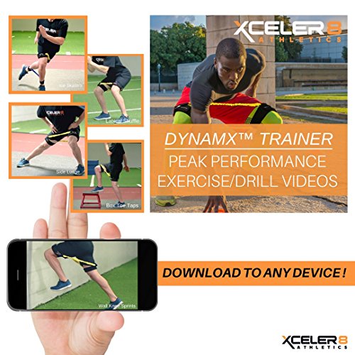 DYNAMX TRAINER: 11 Piece Speed & Agility Resistance Bands Training Set | Training Videos | Build Muscle Strength/Endurance, Acceleration, Top-End Speed, Explosiveness, Mobility for Athletic Sports
