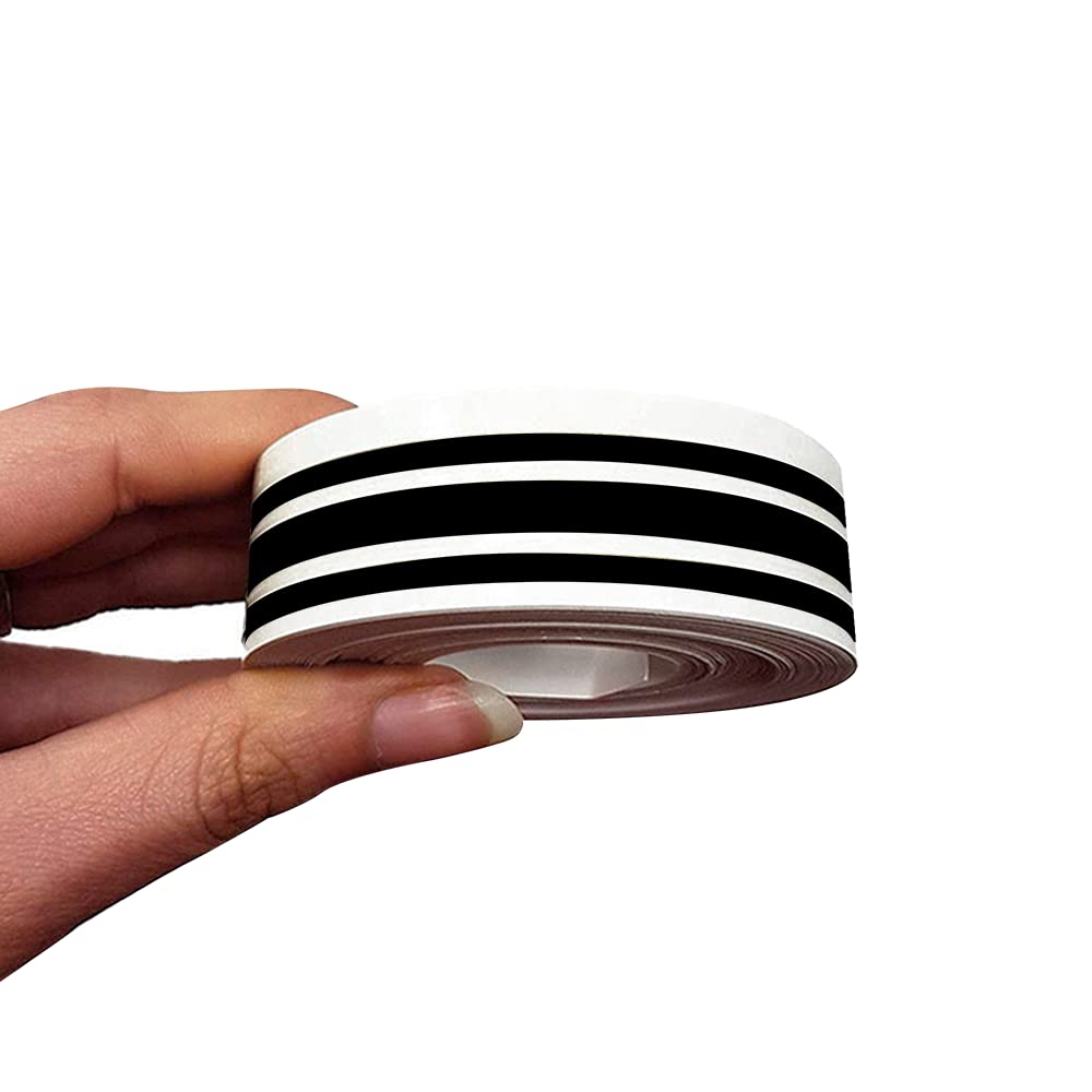 4R Quattroerre.it 10524 Trim Stripes Triple Adhesive Strips for Cars, Black, 16 mm x 10 mt