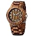 CUCOL Mens Zebra Wood Watch Japanese Quartz Movement Date Display Lightweight Vintage Wristwatch Groomsman Gift