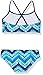 Kanu Surf Big Girl's Karlie Flounce Bikini Beach Sport 2-Piece Swimsuit, Kirsten Blue Chevron, 12