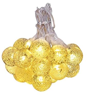CITRA Led Copper String Fairy Light for Home,Office, Diwali, Eid & Christmas Decoration (Warm White, 20L Crystal Ball)