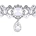 Houda Elegant Pearl Collar Choker Crystal Jewelry Rhinestone Statement Necklace Pendant