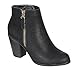 RENEEZE BABA-02 STACKED HEEL ZIPPER ANKLE BOOTIES - BLACK