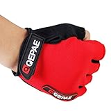 Oceantree(TM) Cycling Gloves Bike Bicycle Gel Gloves Silicone half finger Ultra-breathable (Red #, M)