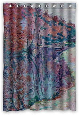 Artsplaza Polyester Christmas Shower Drape Of Art Painting Jean - Baptiste - Armand Guillaumin - Bords De La Sedelle Crozant For Husband Him Husband Girls Couples. With Hooks Width X Height / 48 X 7