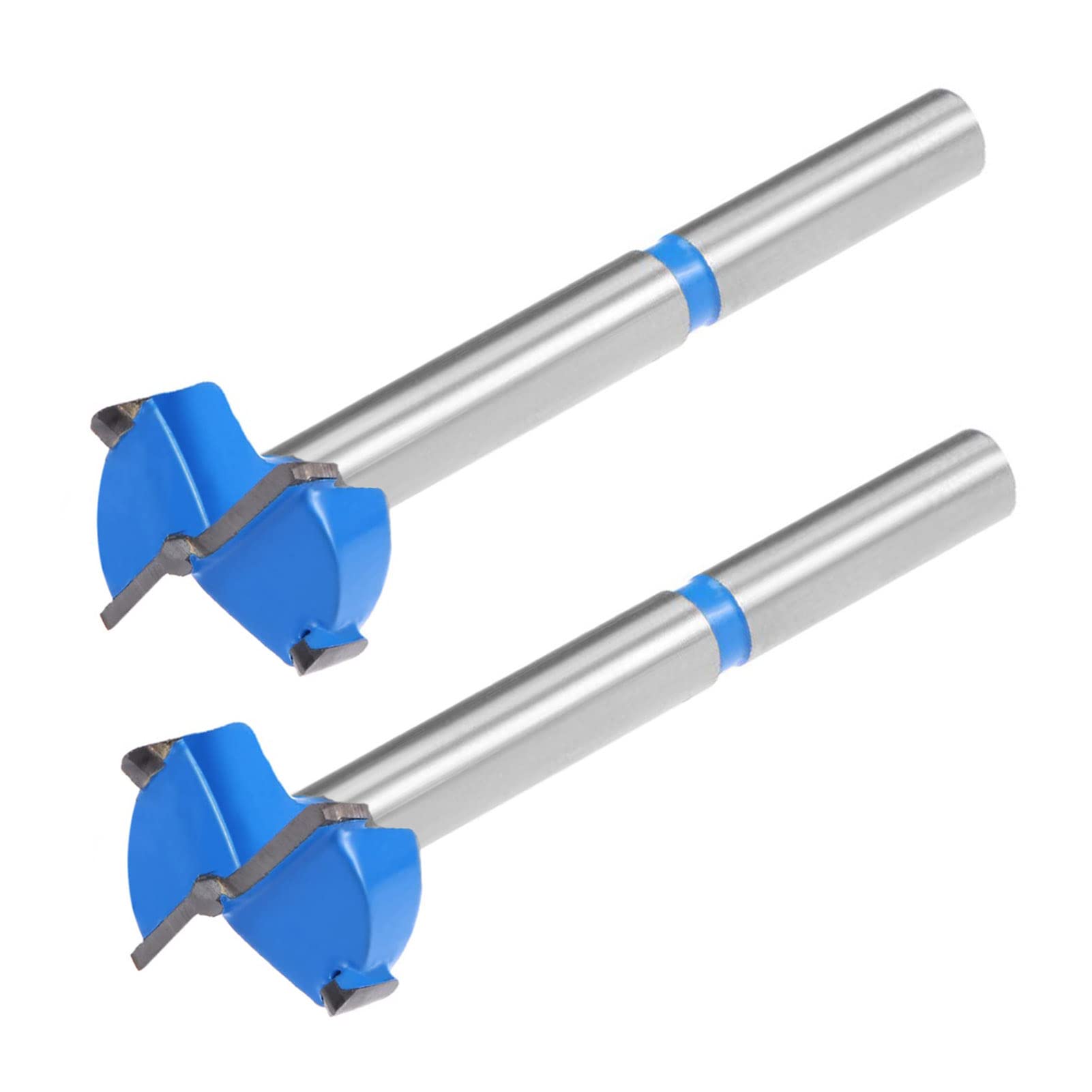 TA-VIGOR 2Pcs 20mm Forstner Drill Bit, Tungsten Carbide Wood Hole Saw Auger Opener for Woodworking Hinge Hole Drilling Boring Bit Cutter (Blue, Gray Tone)