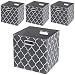 Storage Cubes,11&times;11 Collapsible Fabric Storage Bins Boxes Baskets - Set of 4, Grey Lantern Patterned
