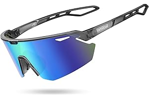 Lamicall Polarized Sports Sunglasses for Men Women, [24g Ultralight] [Adjustable Nose Pad]