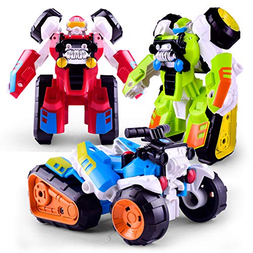 Robot Car Toy 2 in 1 Deformation Car for Kids Boys Playing Christmas Birthday Gifts Baby Toys ATV Robot Children New Creative Manual Deformation Robot Cartoon One-Step Variant Car Model