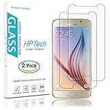 Galaxy S6 Screen Protector , [2-Pack] HPTech Samsung Galaxy S6 Premium Tempered Glass 9H Hardness, Crystal Clear, Bubble Free, 2.5D Round Edge with Lifetime Replacement Warranty
